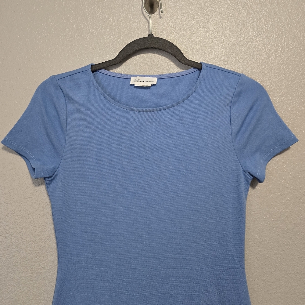 🔴REVOLVE Lovers & Friends Shelly Mini Dress In Baby Blue Ruffled Hem - Picture 4 of 7